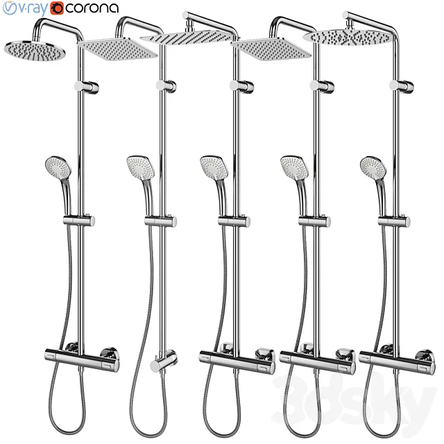 Shower Systems IDEAL standard set 126 3D Model