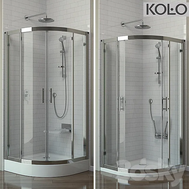 Shower "the GEO 6" semicircular 90 * 90 cm pallet "in FIRST" and "PACYFIK". tm KOLO 3DModel