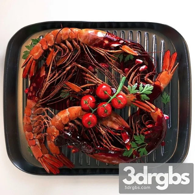 Shrimp dish 3D Model Free