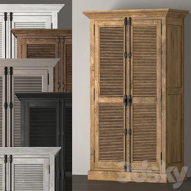 SHUTTER DOUBLE-DOOR CABINET 61010157_WHT 3D Model