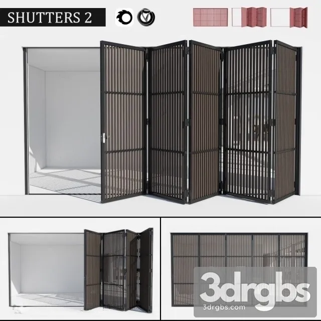 Shutters Door 3D Model Free