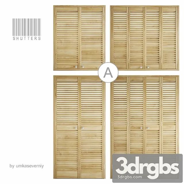 Shutters Door 4 3D Model Free