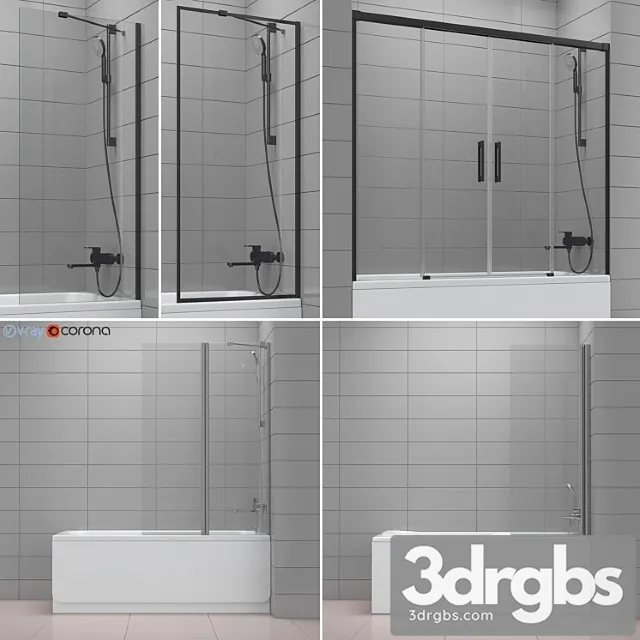 Shutters for Baths and Baths Ravak and Radaway Set 44 3D Model Free