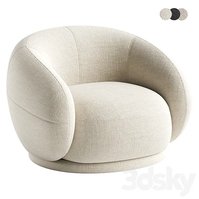 Sicily Occasional Chair in Mohair 3D Model