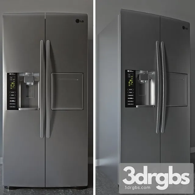 Side By Side Refrigerator 1 3D Model Free