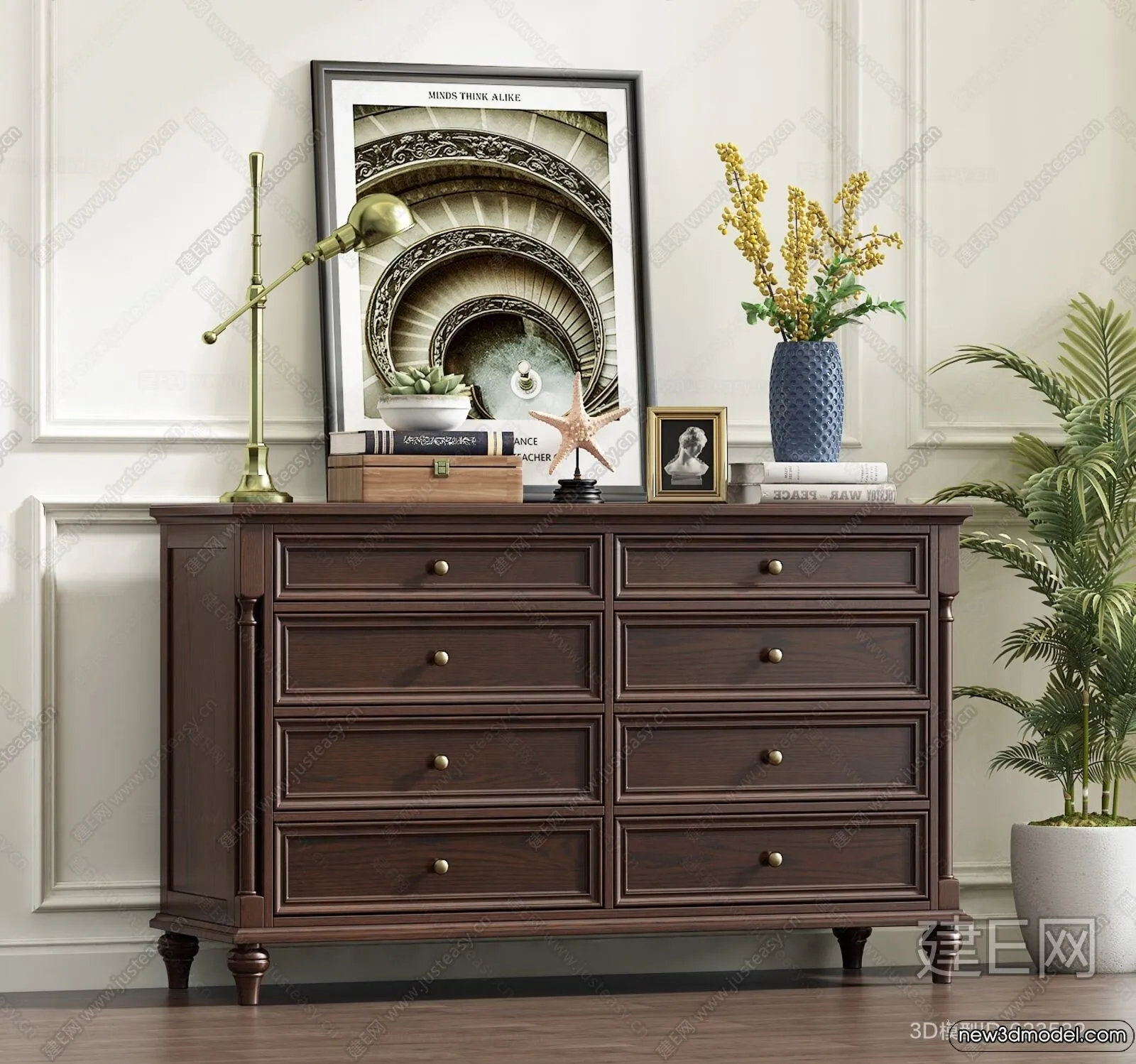 Side Cabinet and Racks - 3D Models for Interior - 004