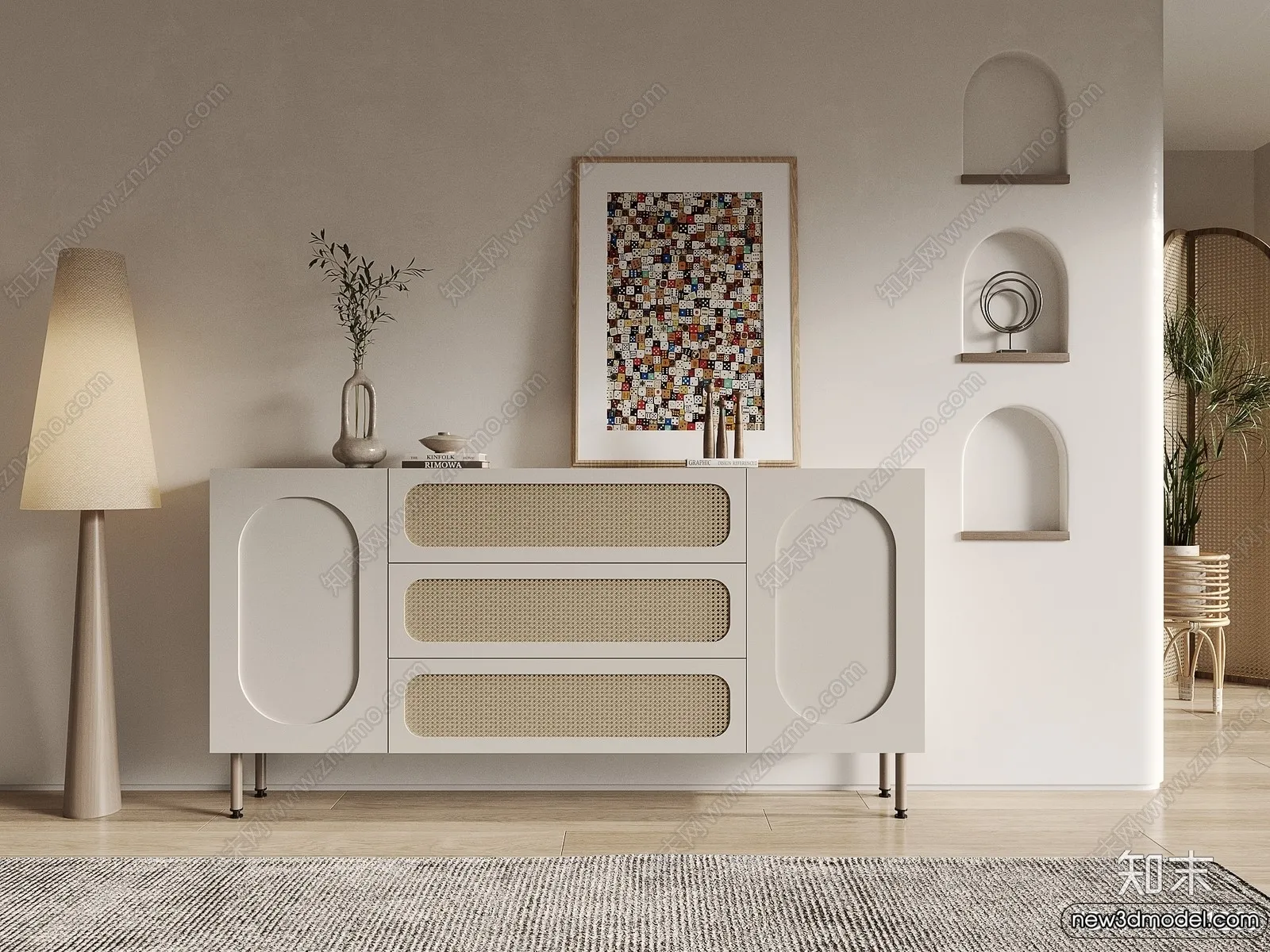 Side Cabinet and Racks - 3D Models for Interior - 005