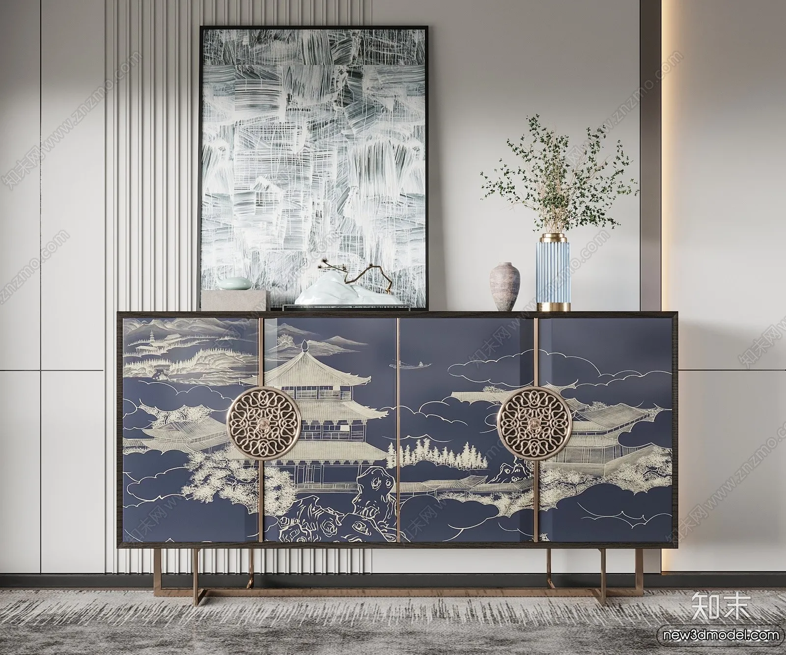 Side Cabinet and Racks - 3D Models for Interior - 007