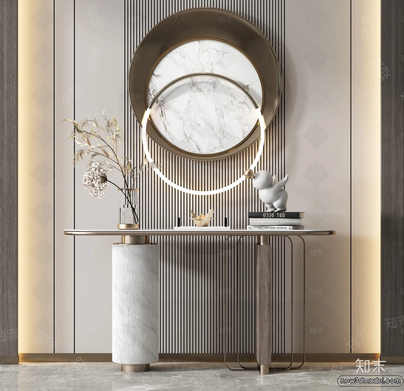 Side Cabinet and Racks - 3D Models for Interior - 008