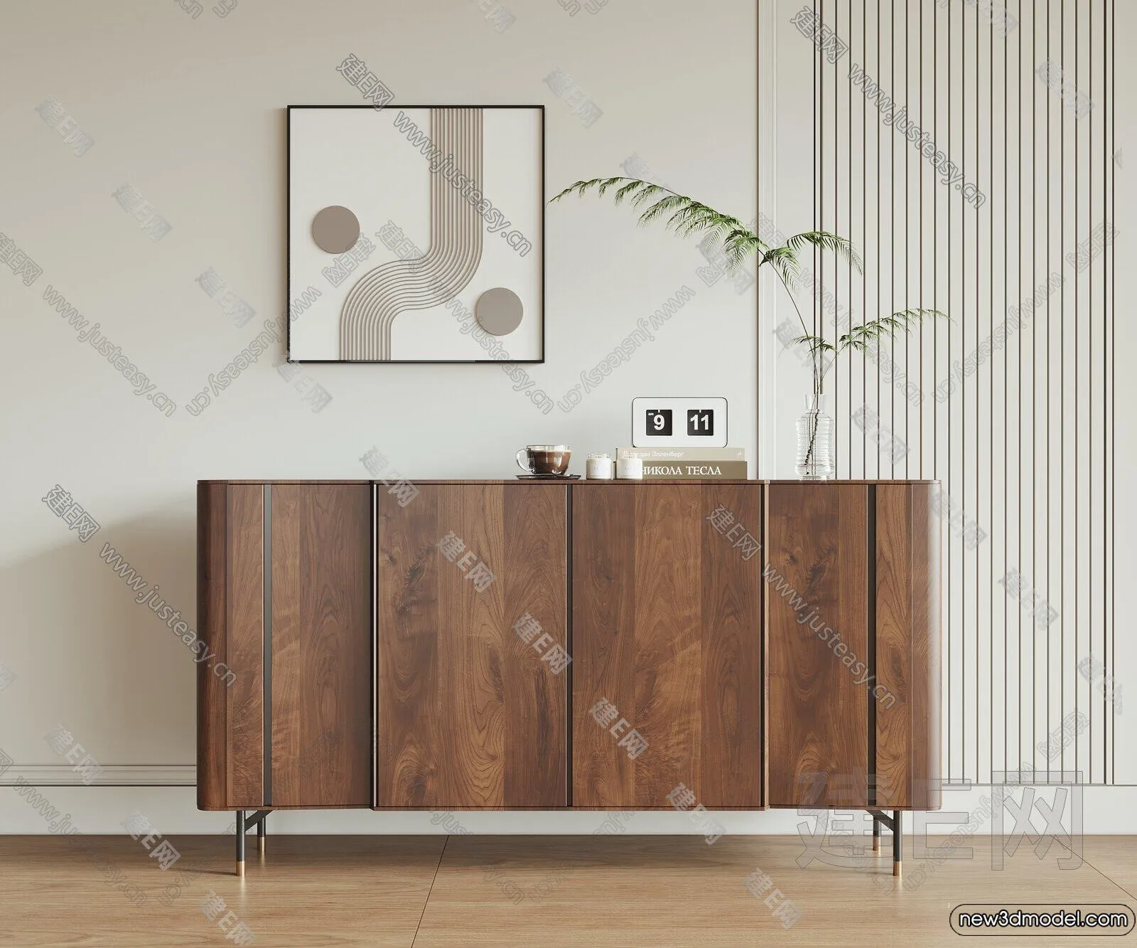 Side Cabinet and Racks - 3D Models for Interior - 011