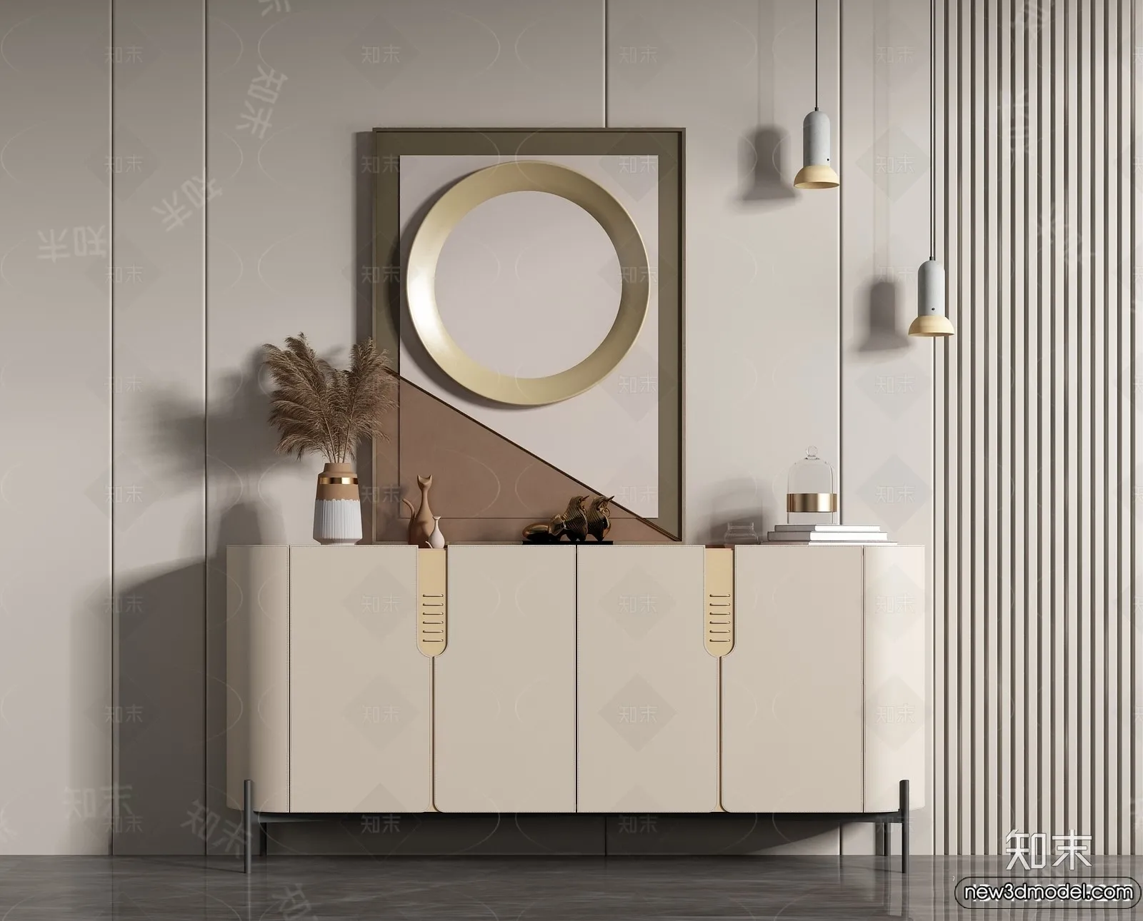 Side Cabinet and Racks - 3D Models for Interior - 013