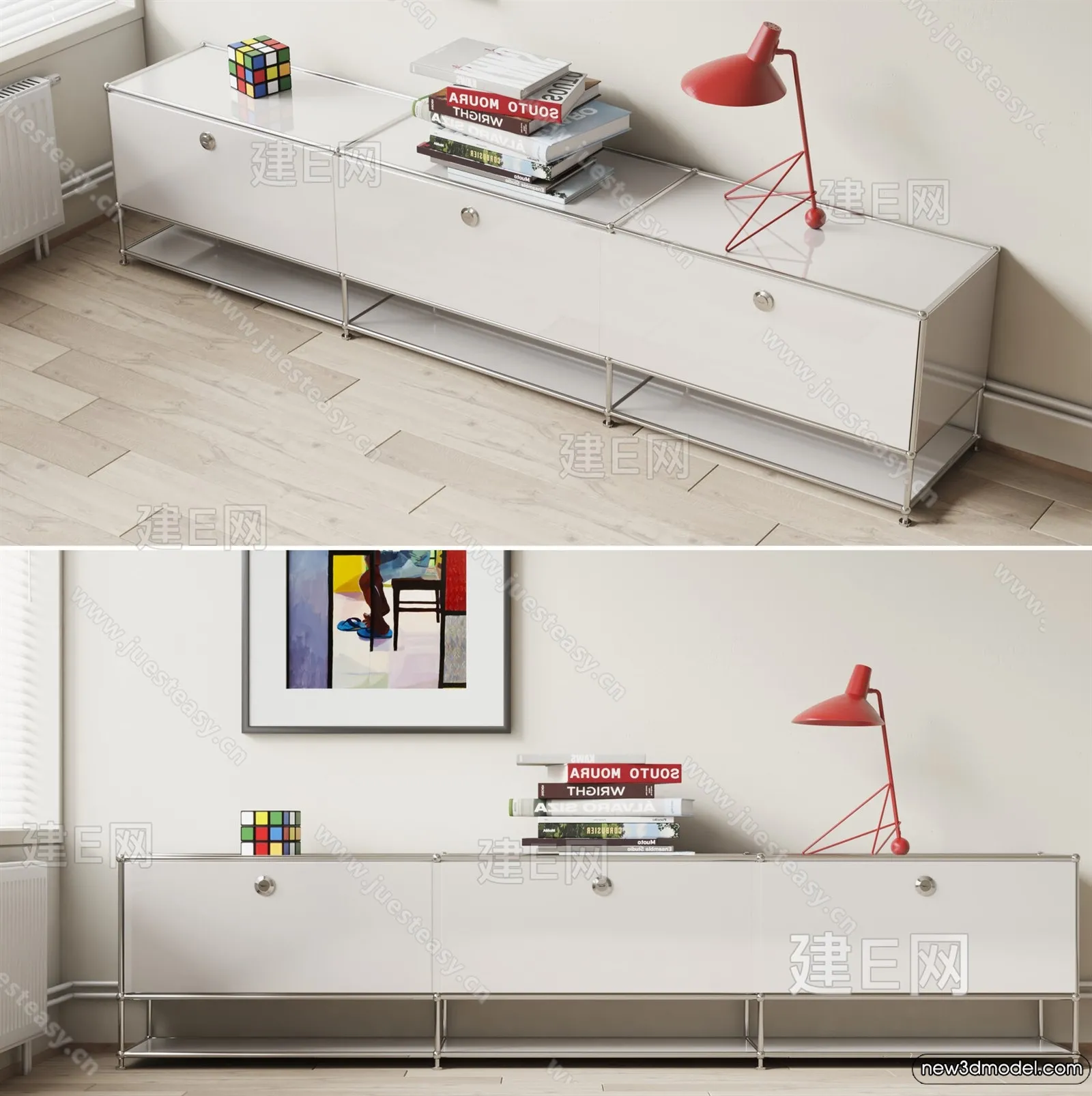 Side Cabinet and Racks - 3D Models for Interior - 014