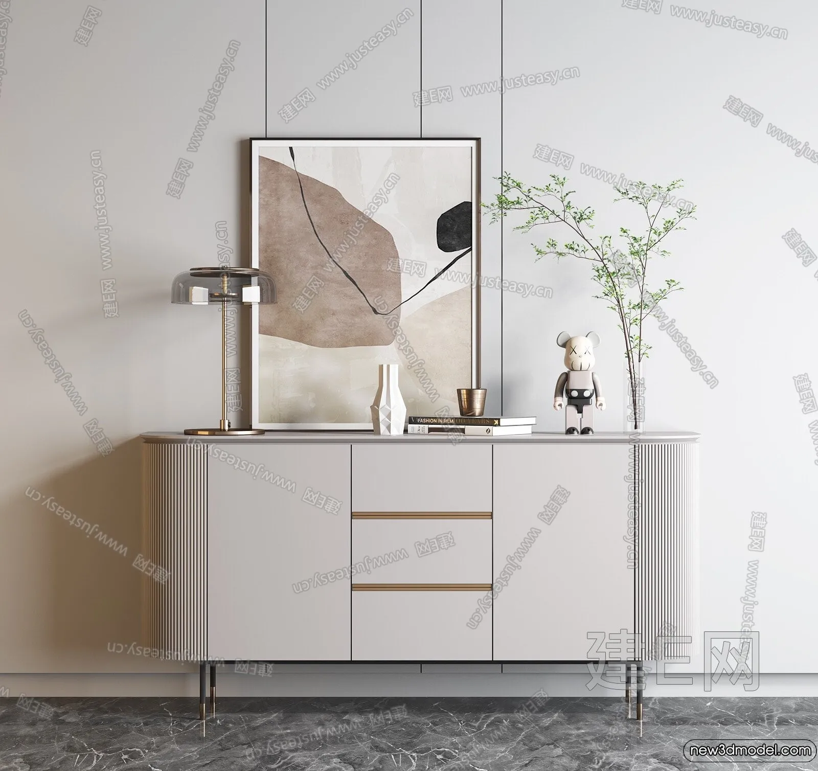 Side Cabinet and Racks - 3D Models for Interior - 017