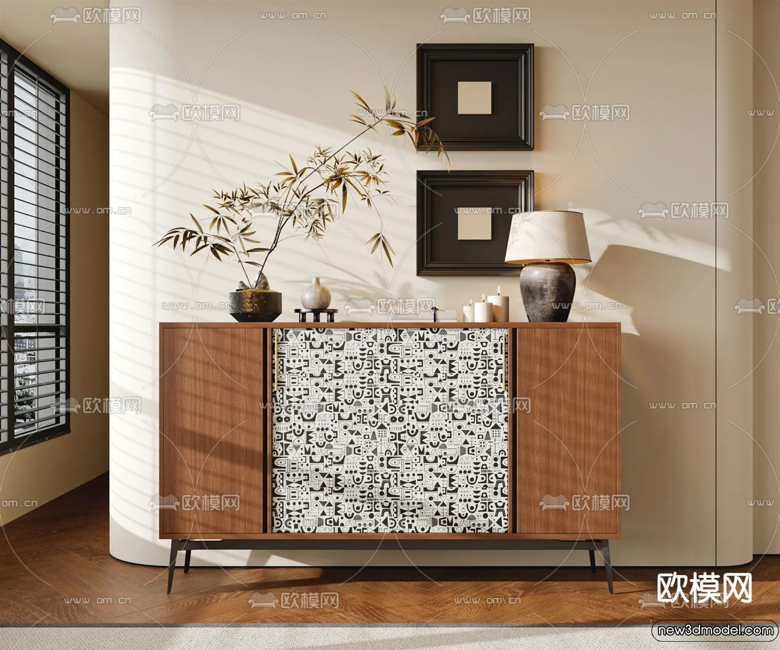 Side Cabinet and Racks - 3D Models for Interior - 018