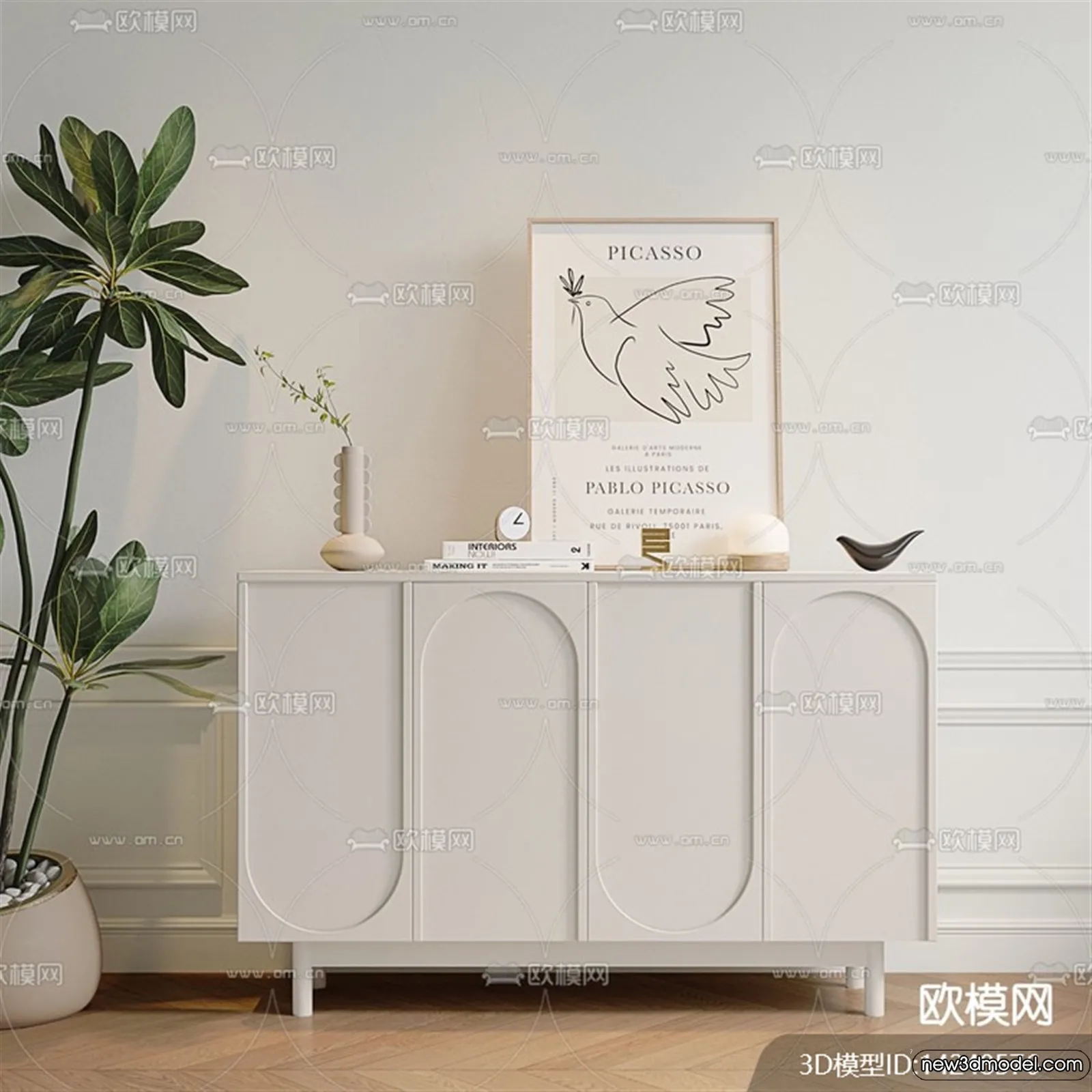 Side Cabinet and Racks - 3D Models for Interior - 021