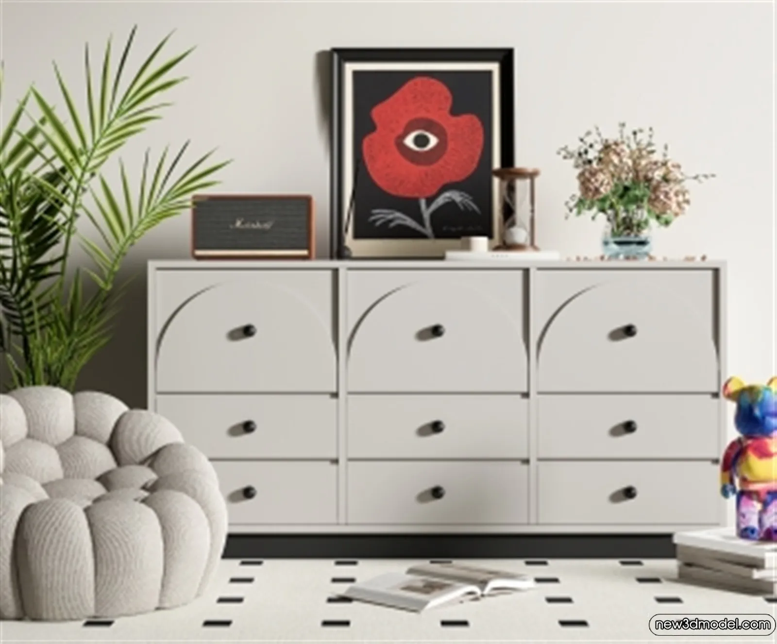 Side Cabinet and Racks - 3D Models for Interior - 022