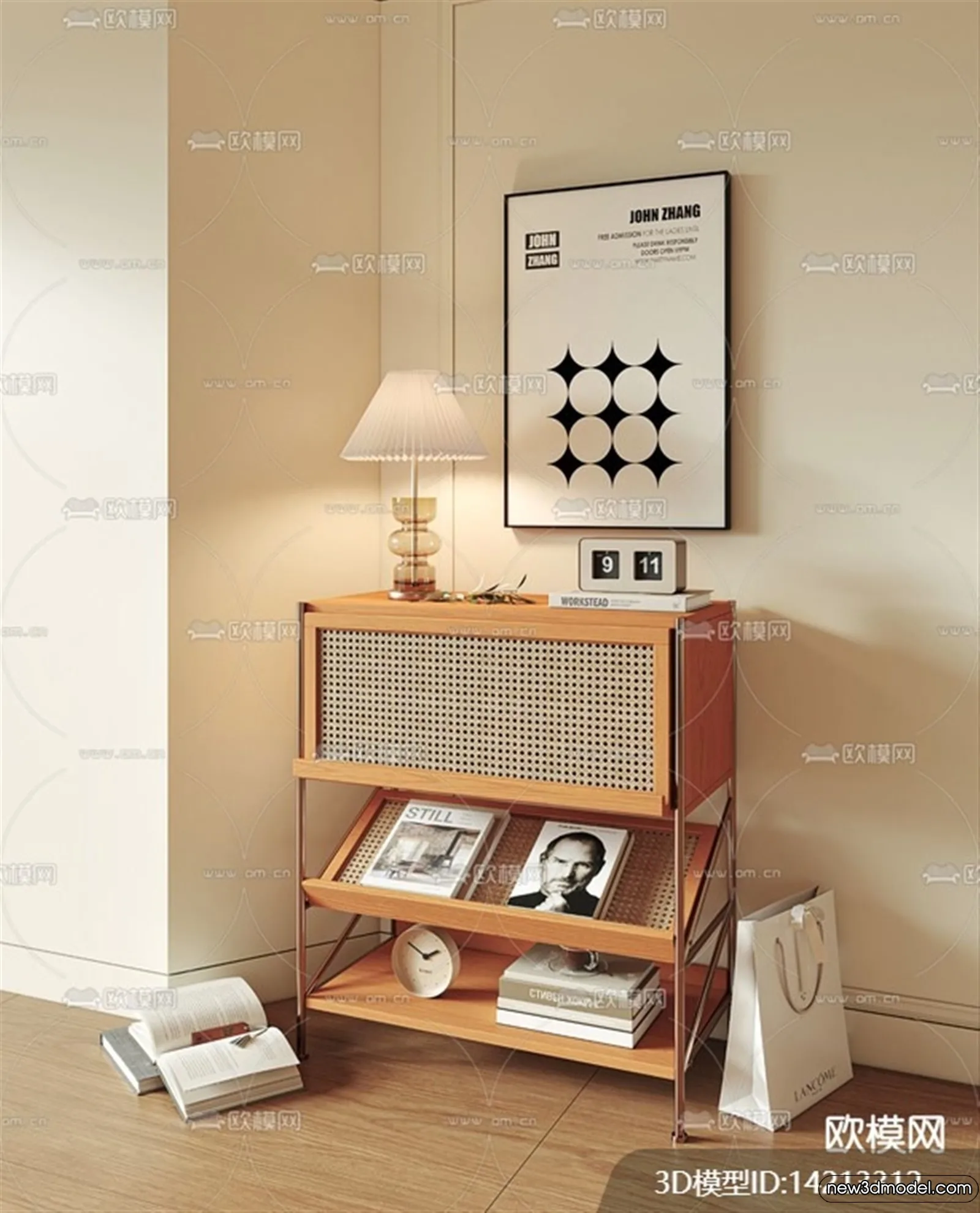 Side Cabinet and Racks - 3D Models for Interior - 023