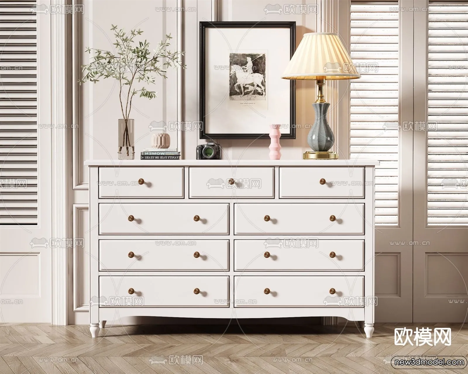 Side Cabinet and Racks - 3D Models for Interior - 030