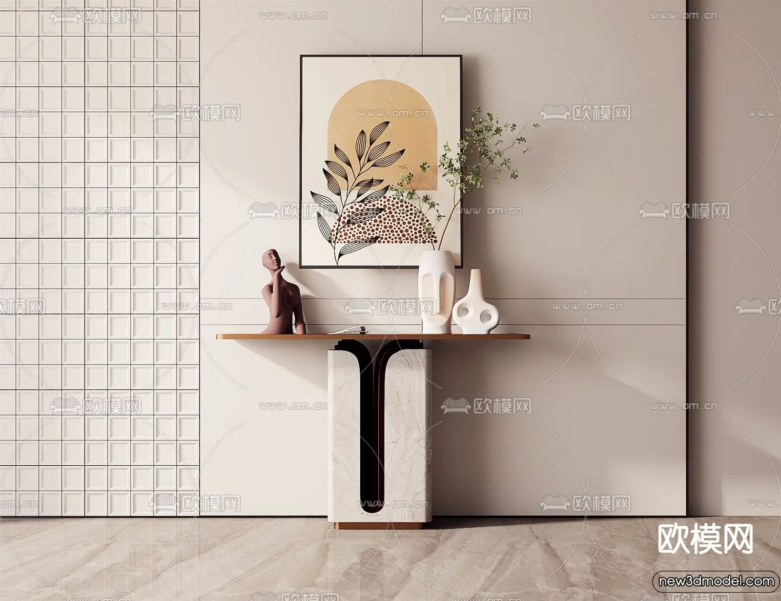 Side Cabinet and Racks - 3D Models for Interior - 031