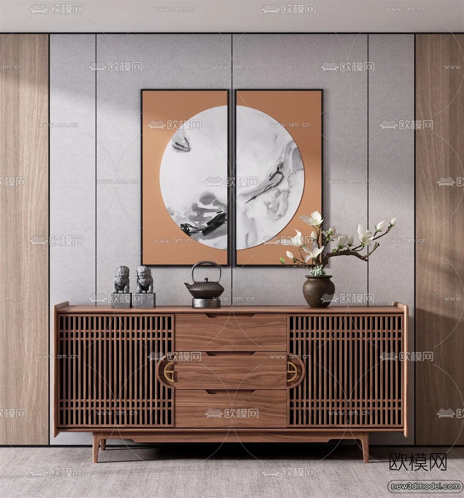 Side Cabinet and Racks - 3D Models for Interior - 033