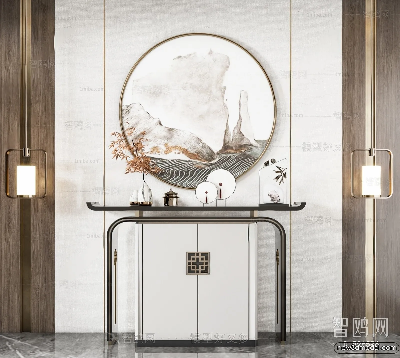 Side Cabinet and Racks - 3D Models for Interior - 037