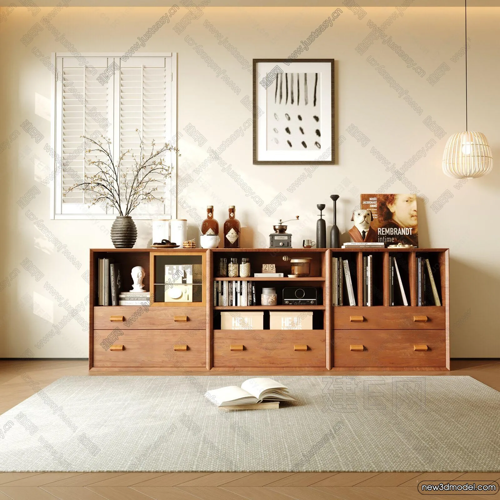 Side Cabinet and Racks - 3D Models for Interior - 039