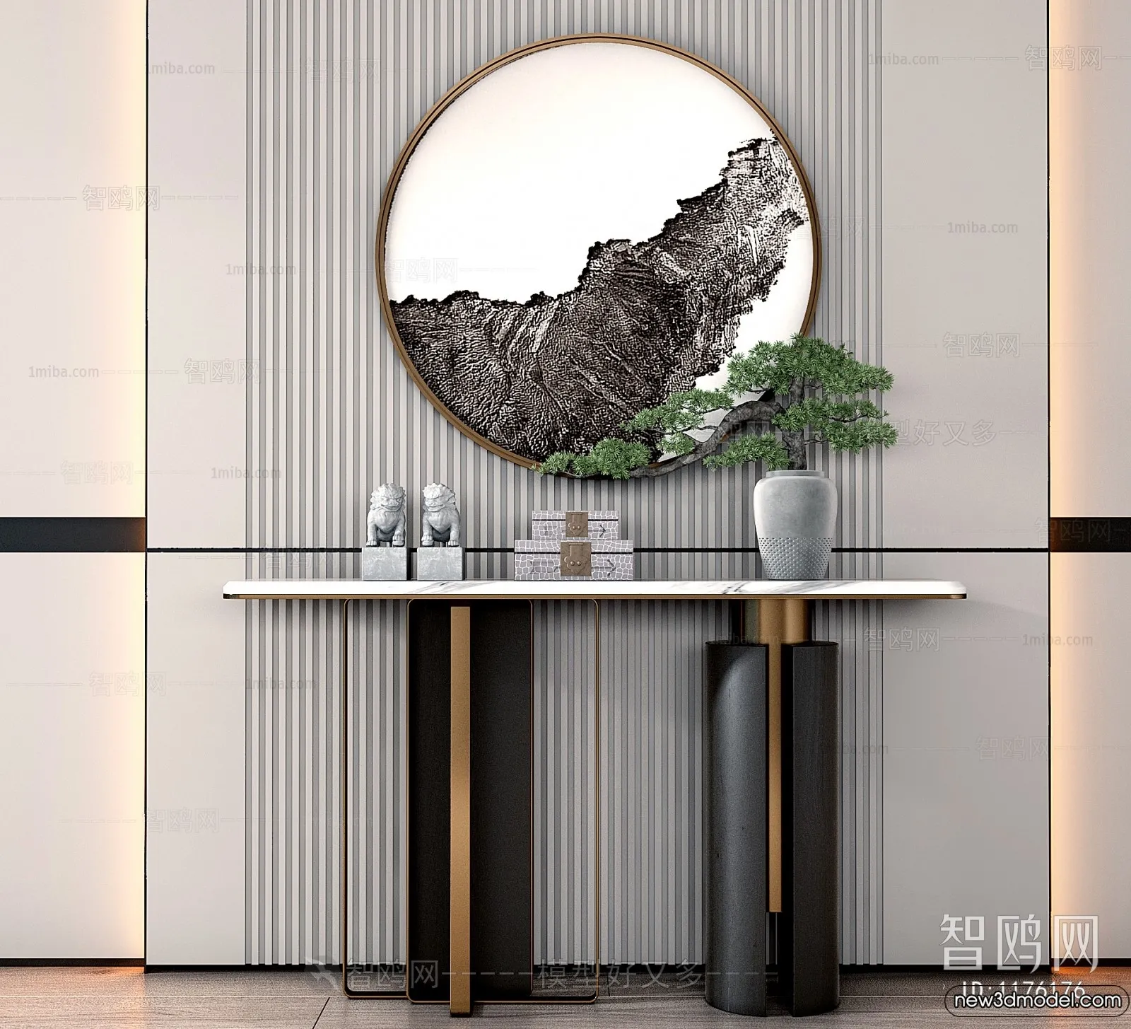 Side Cabinet and Racks - 3D Models for Interior - 040