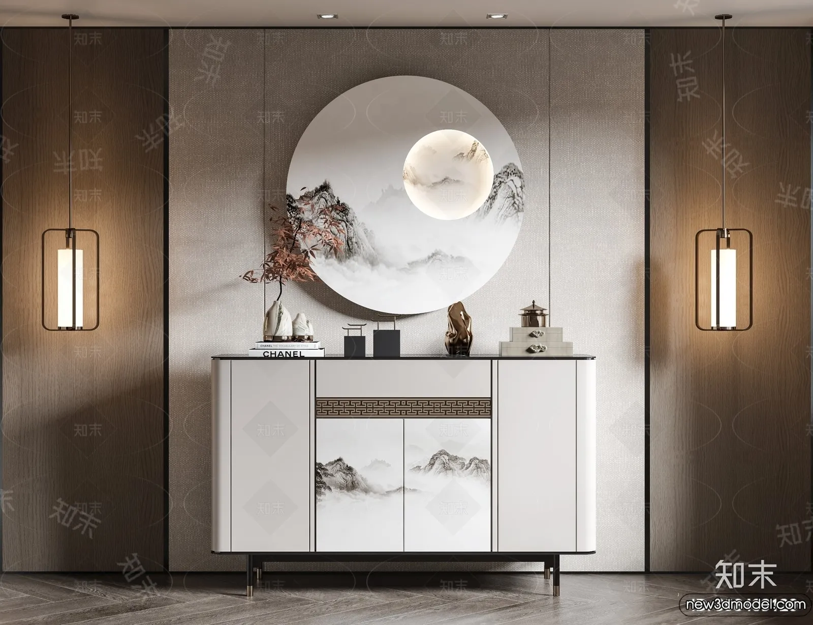 Side Cabinet and Racks - 3D Models for Interior - 042