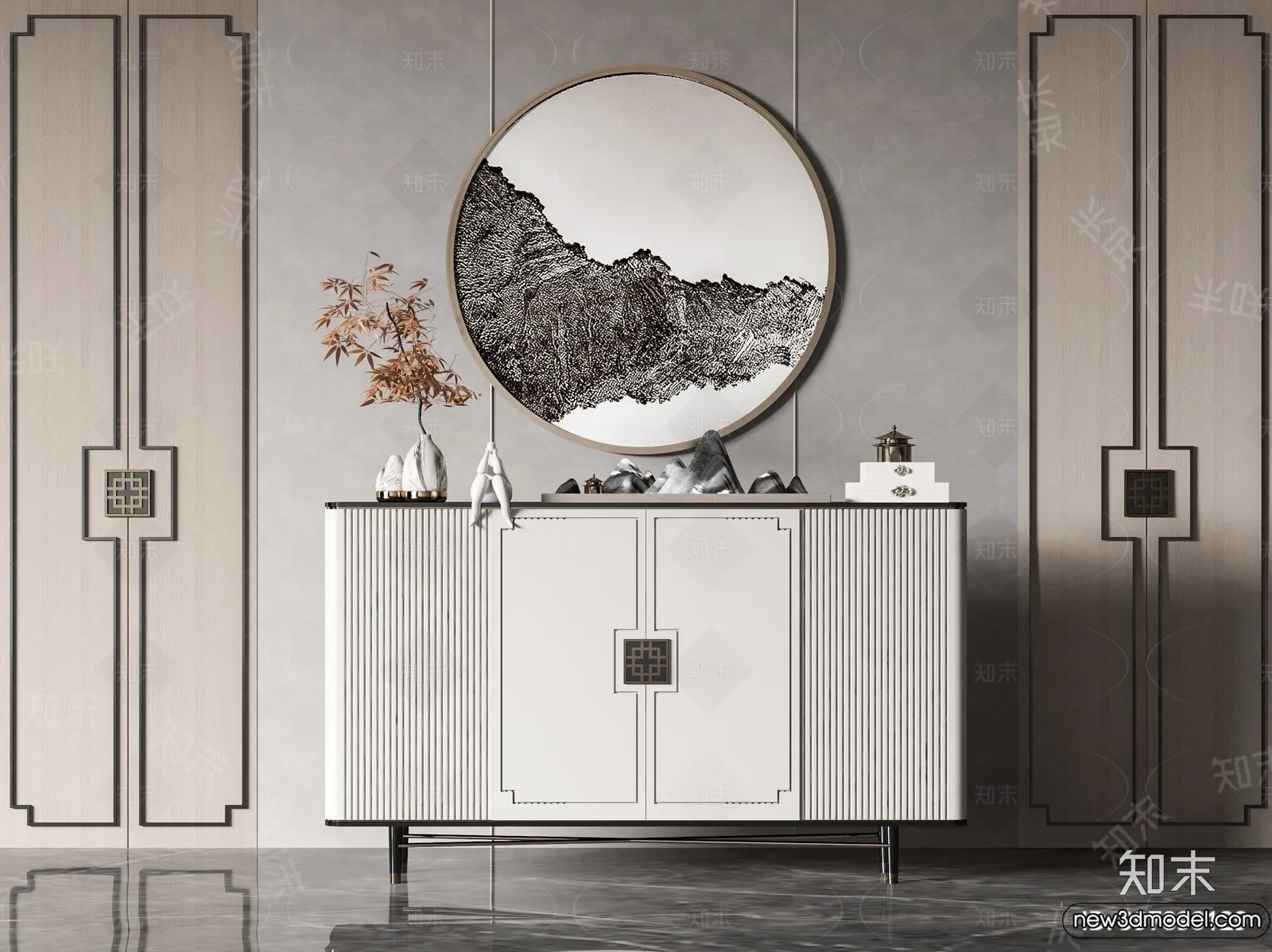 Side Cabinet and Racks - 3D Models for Interior - 043