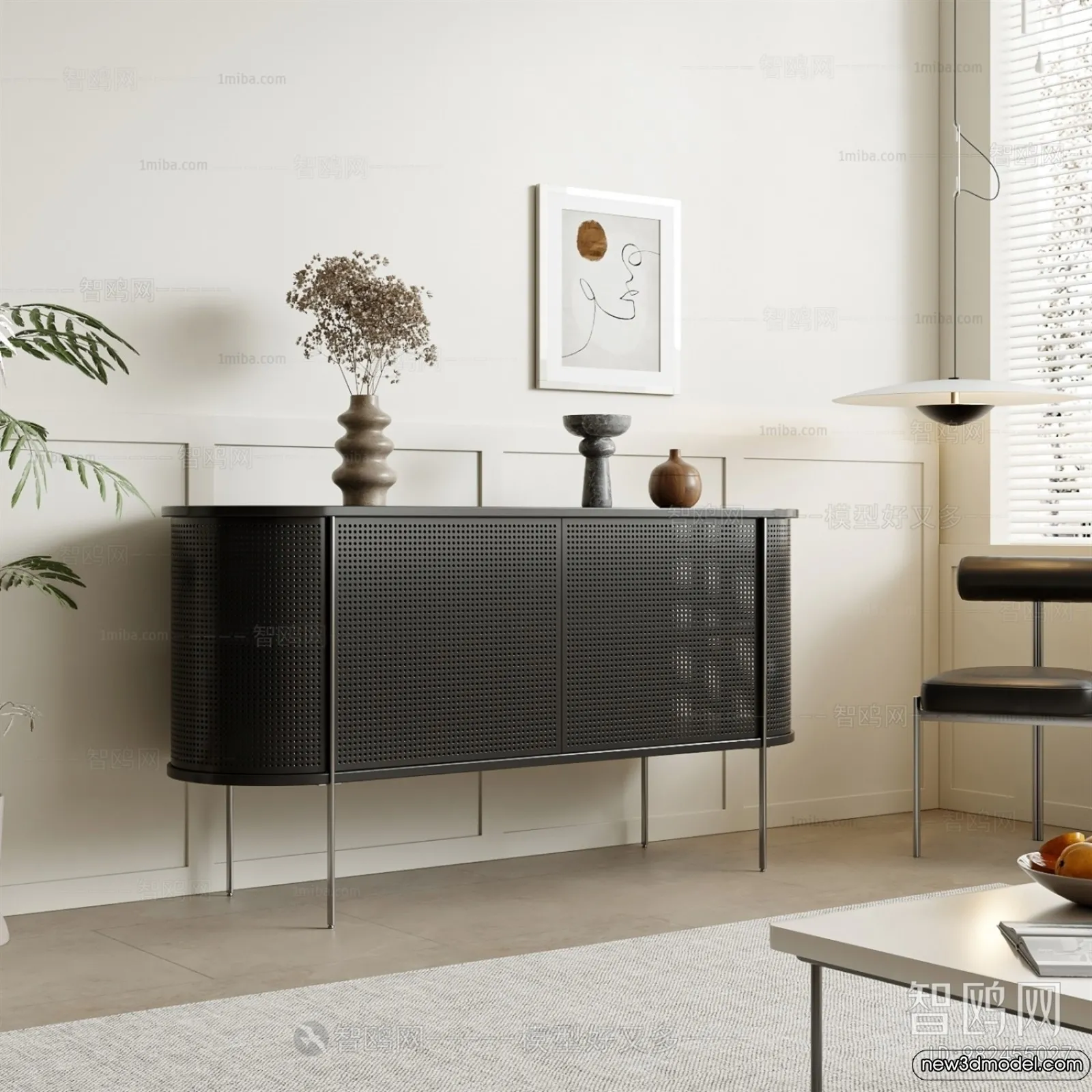 Side Cabinet and Racks - 3D Models for Interior - 046