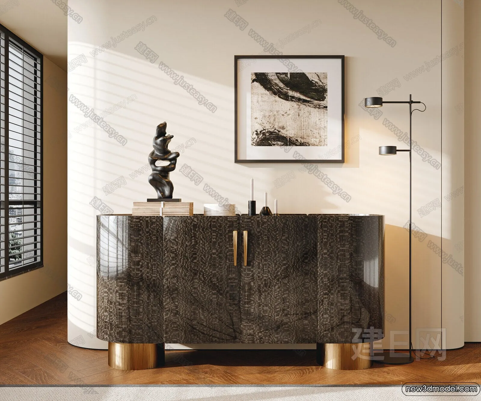 Side Cabinet and Racks - 3D Models for Interior - 049