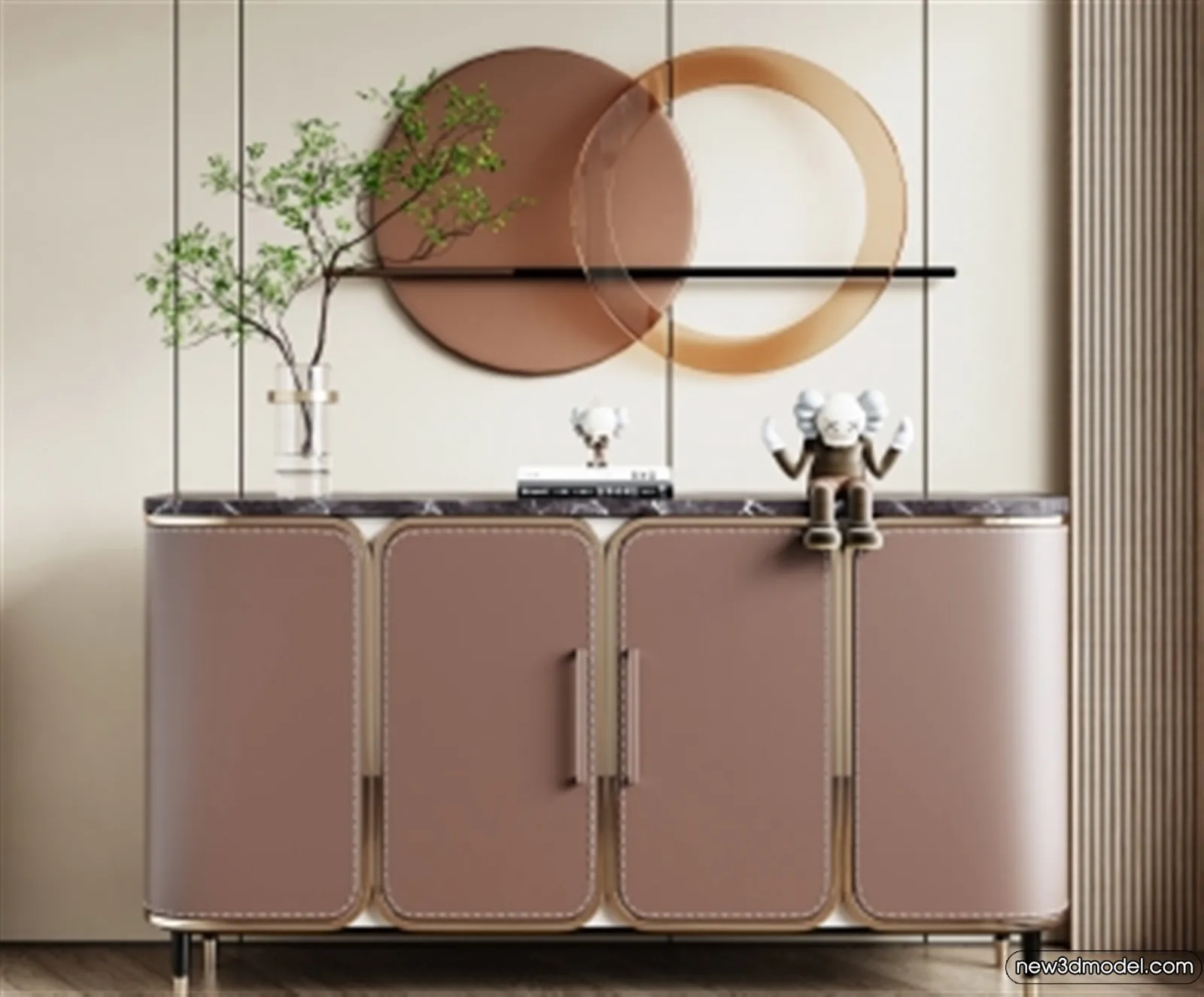 Side Cabinet and Racks - 3D Models for Interior - 050