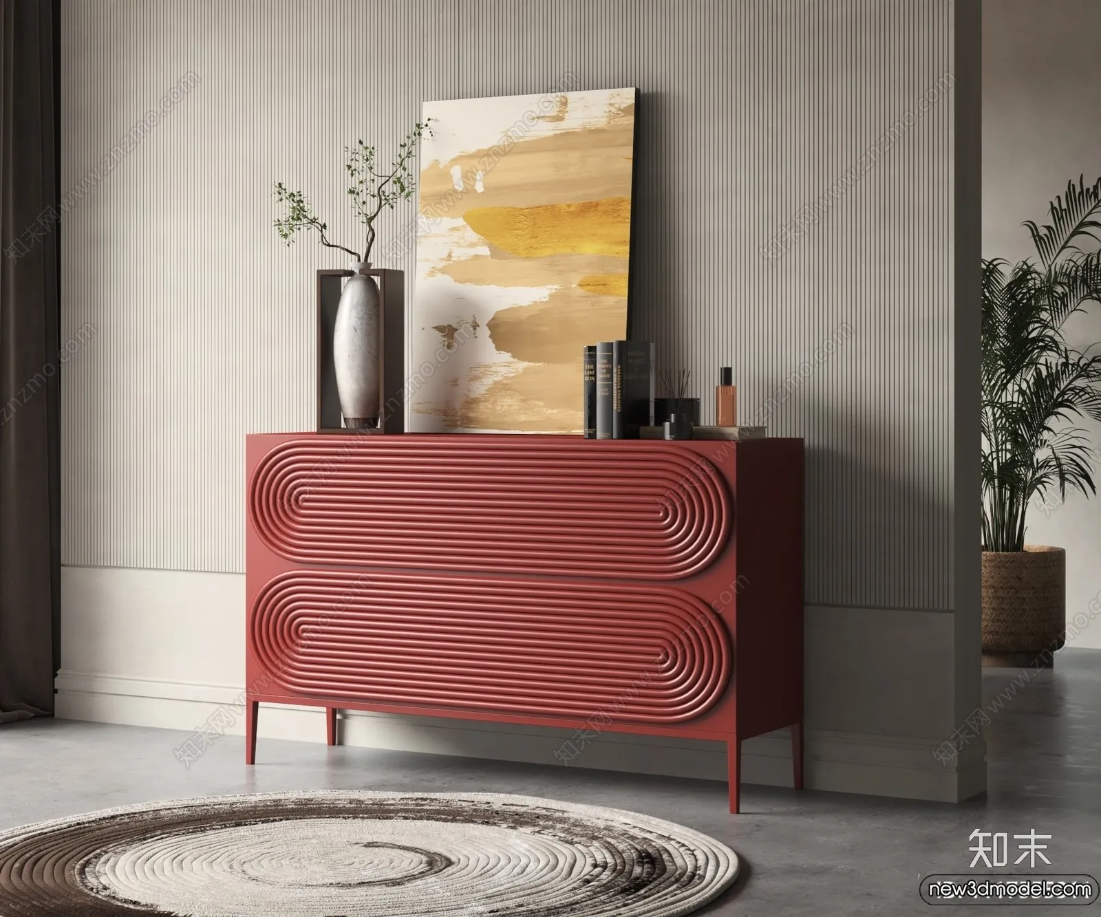 Side Cabinet and Racks - 3D Models for Interior - 054