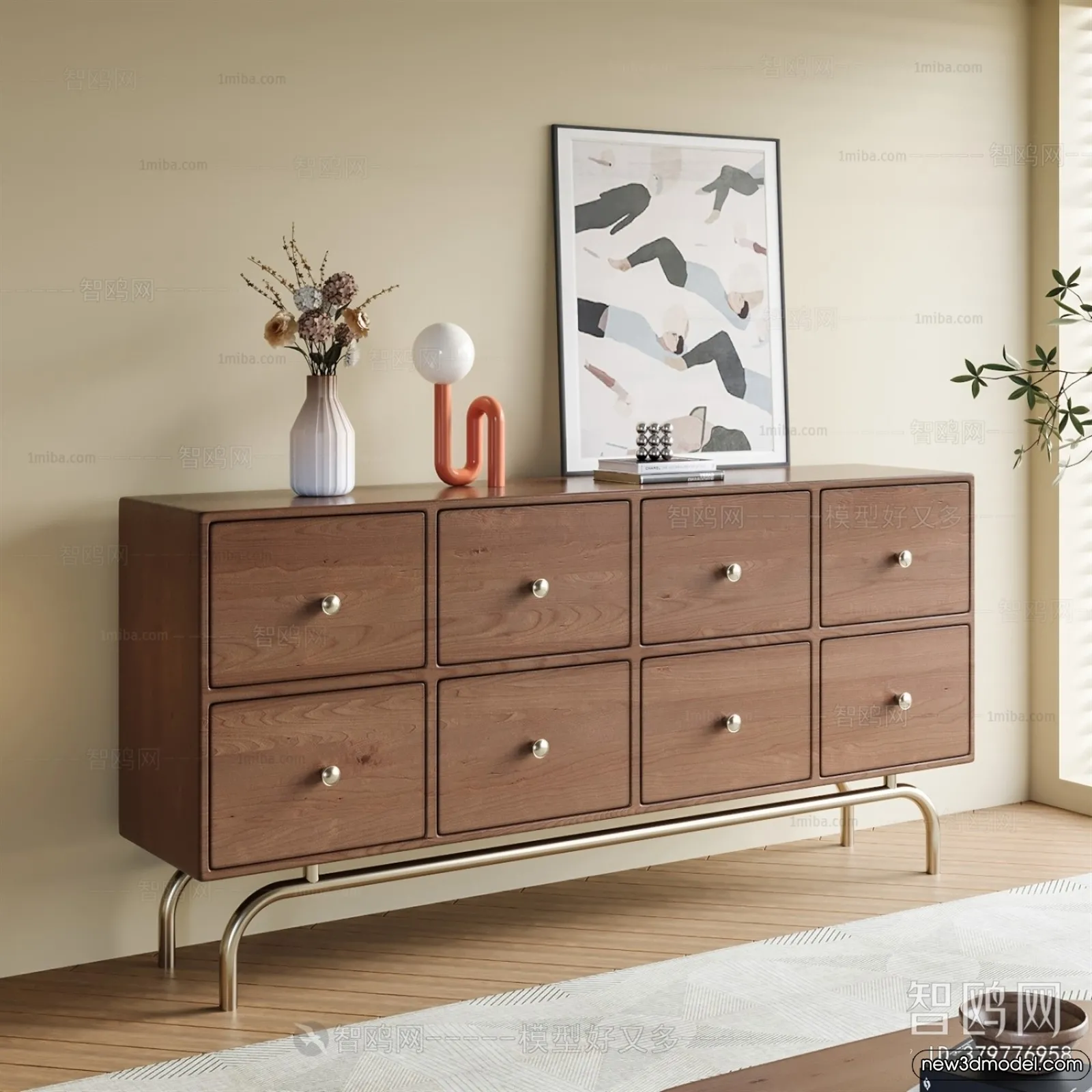 Side Cabinet and Racks - 3D Models for Interior - 055