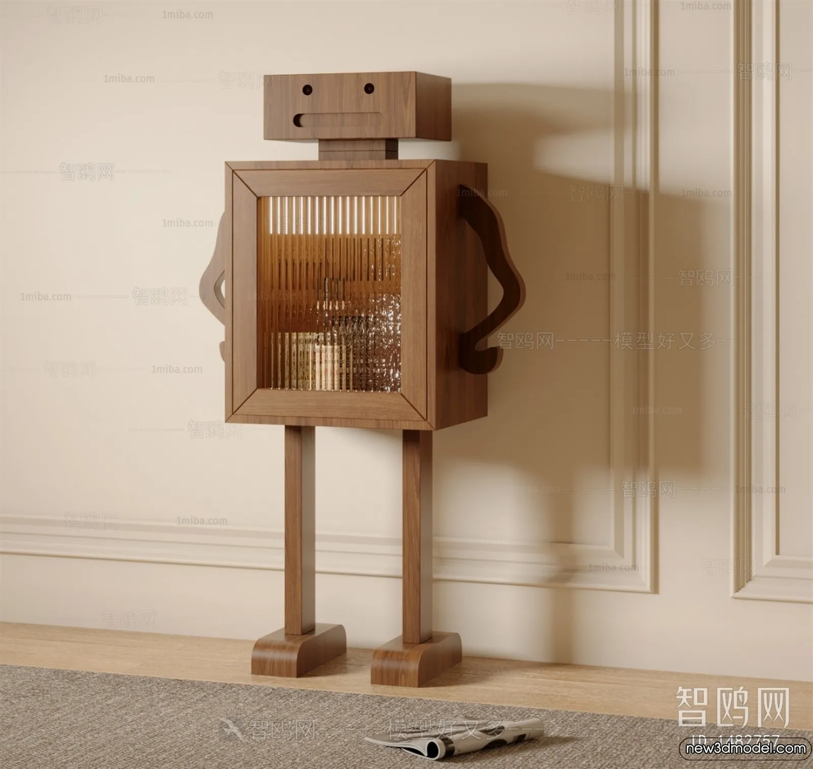 Side Cabinet and Racks - 3D Models for Interior - 056