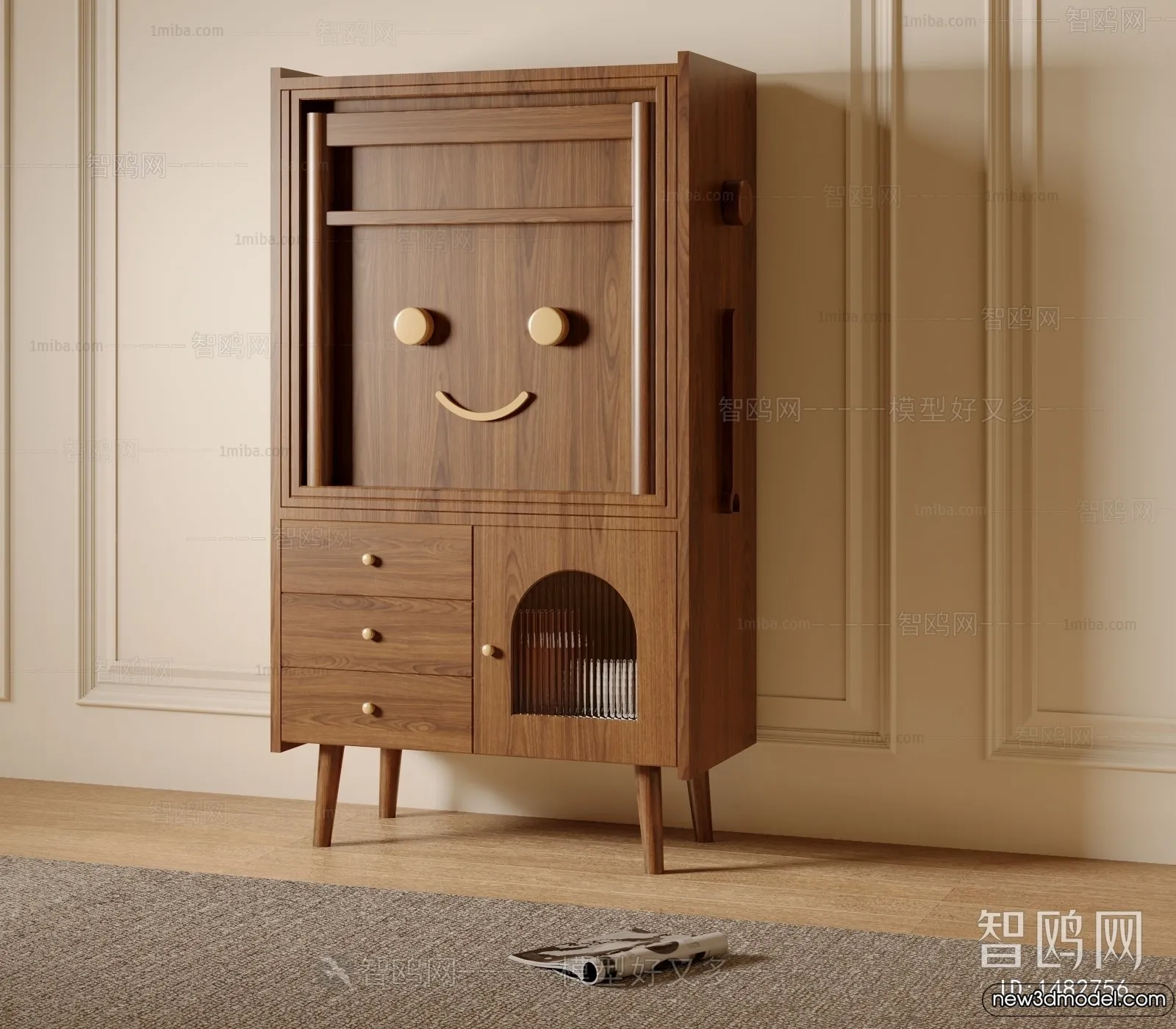 Side Cabinet and Racks - 3D Models for Interior - 057