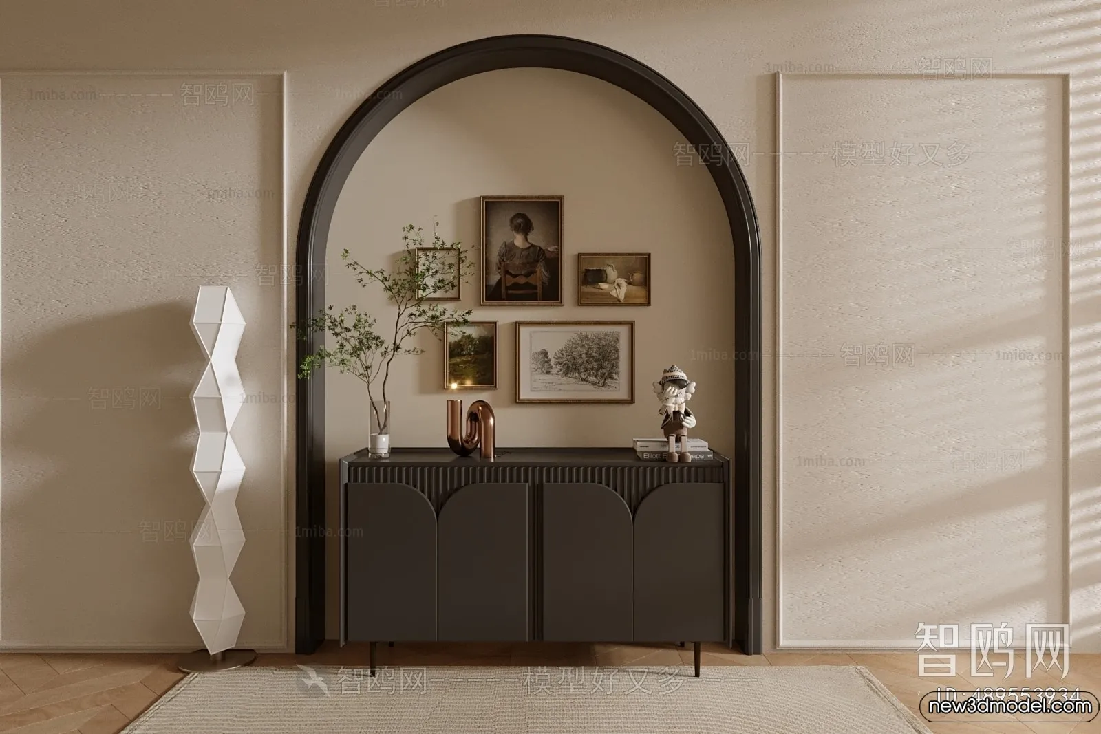 Side Cabinet and Racks - 3D Models for Interior - 061