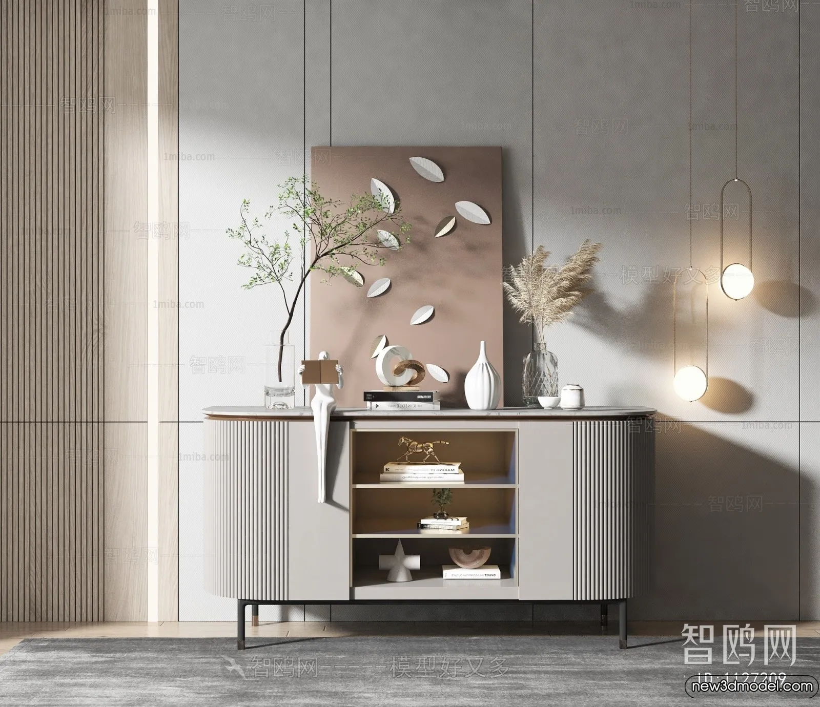 Side Cabinet and Racks - 3D Models for Interior - 062