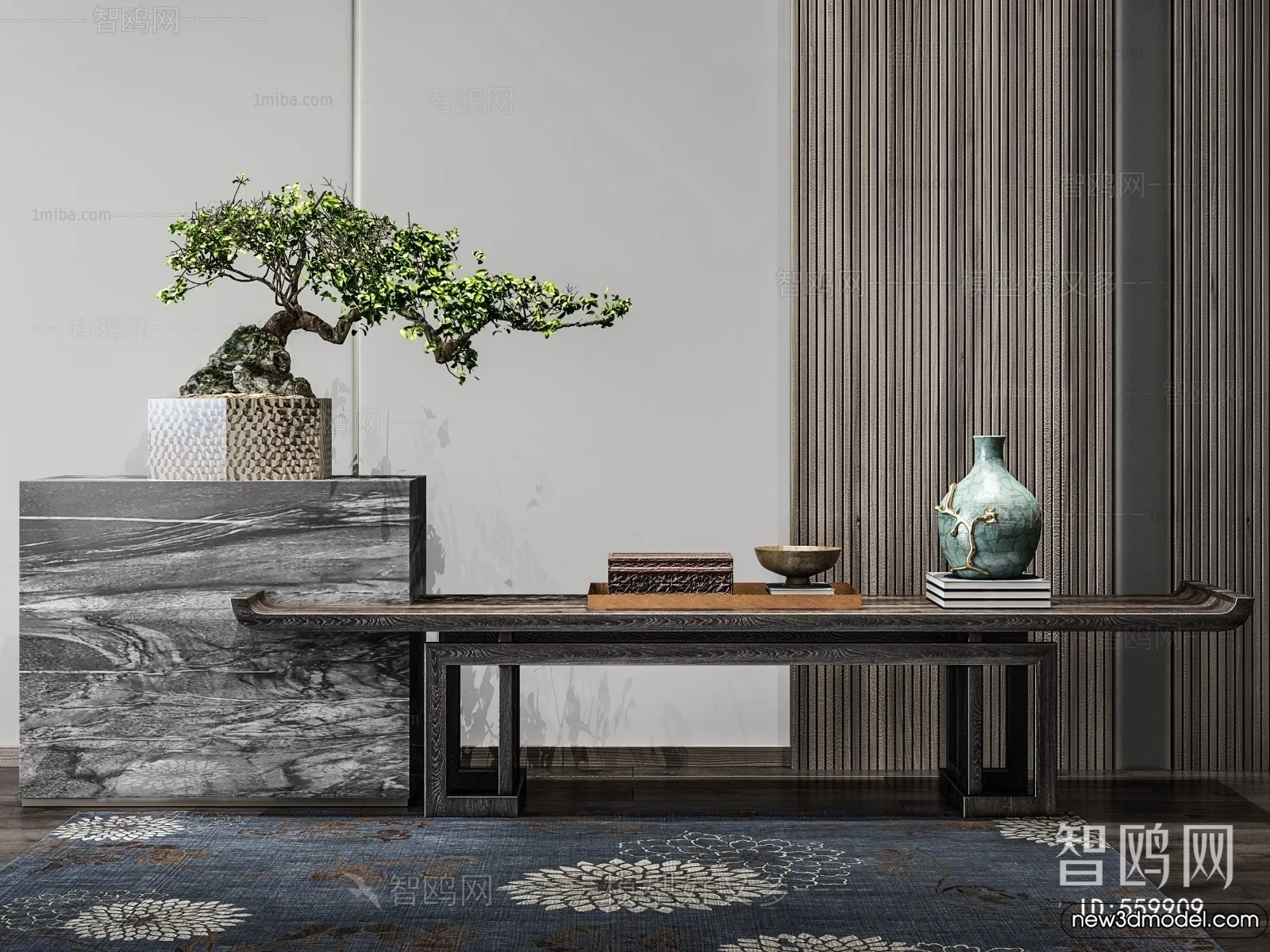 Side Cabinet and Racks - 3D Models for Interior - 063