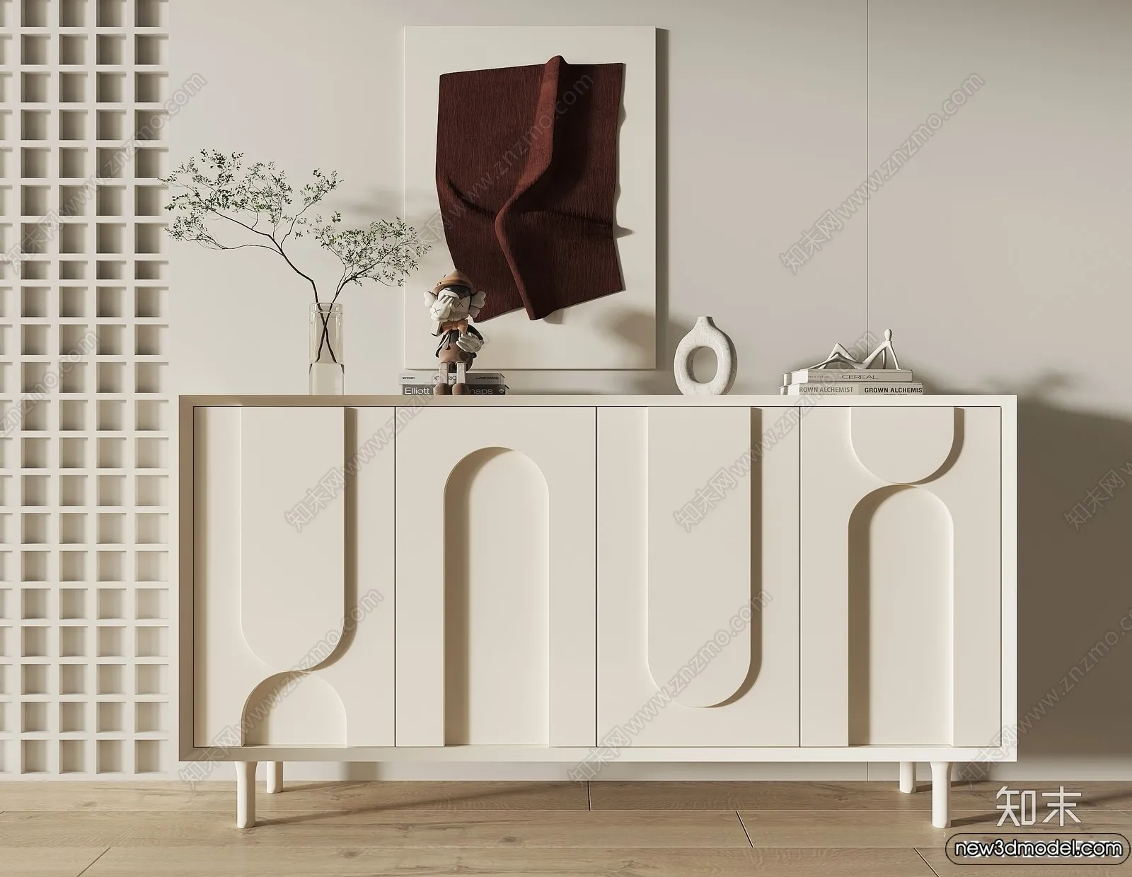 Side Cabinet and Racks - 3D Models for Interior - 066