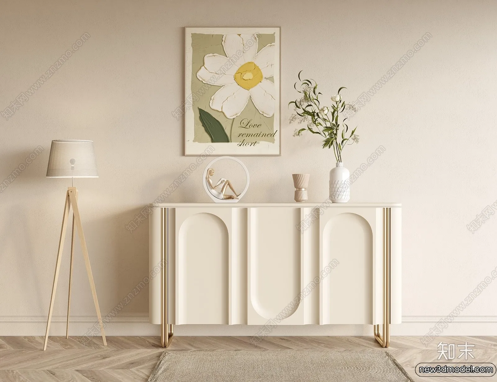 Side Cabinet and Racks - 3D Models for Interior - 067