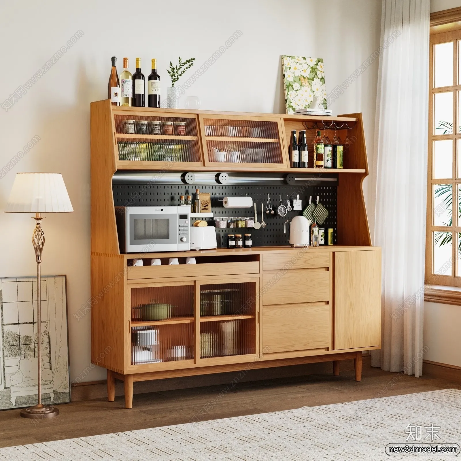 Side Cabinet and Racks - 3D Models for Interior - 068