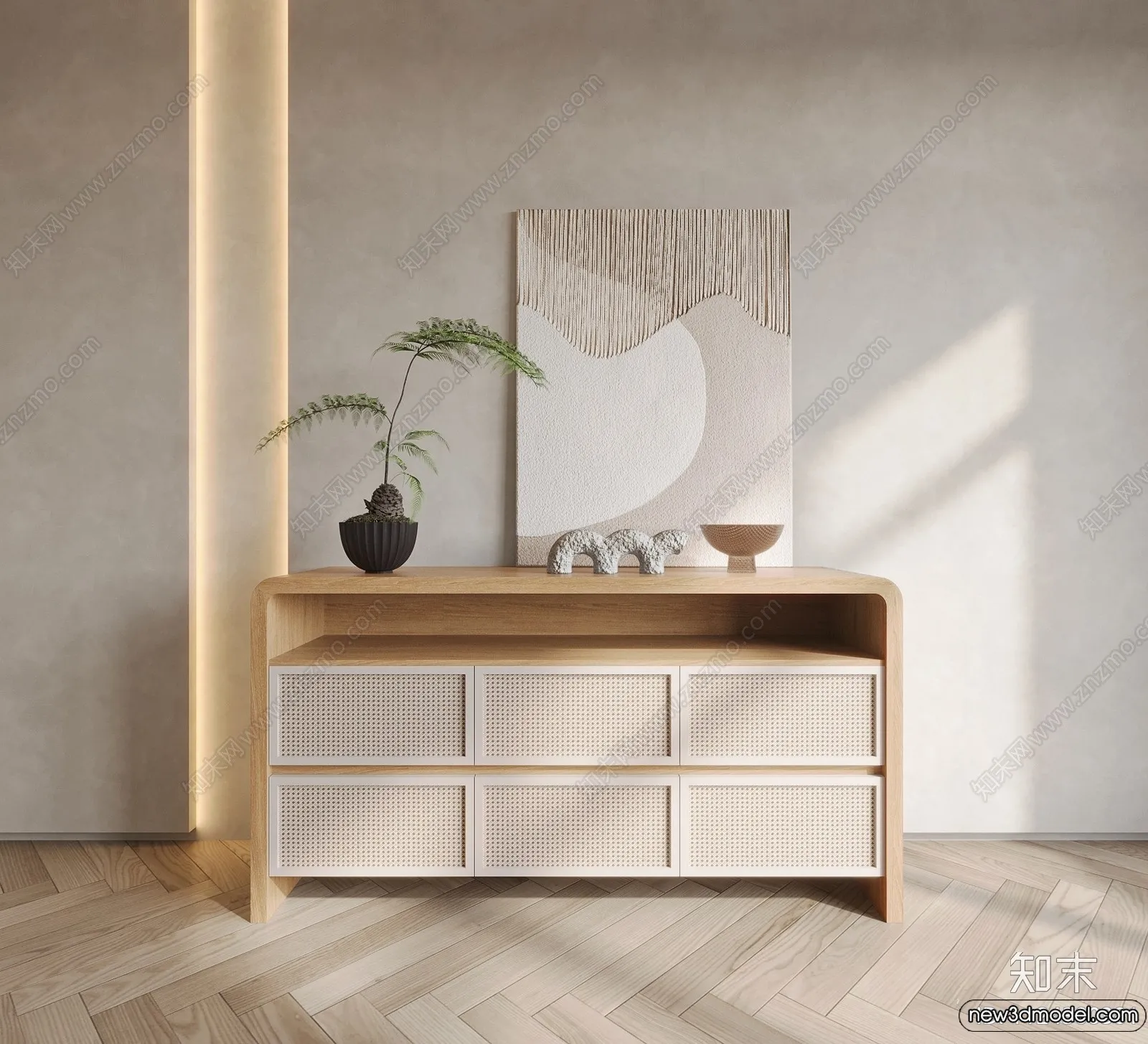 Side Cabinet and Racks - 3D Models for Interior - 076