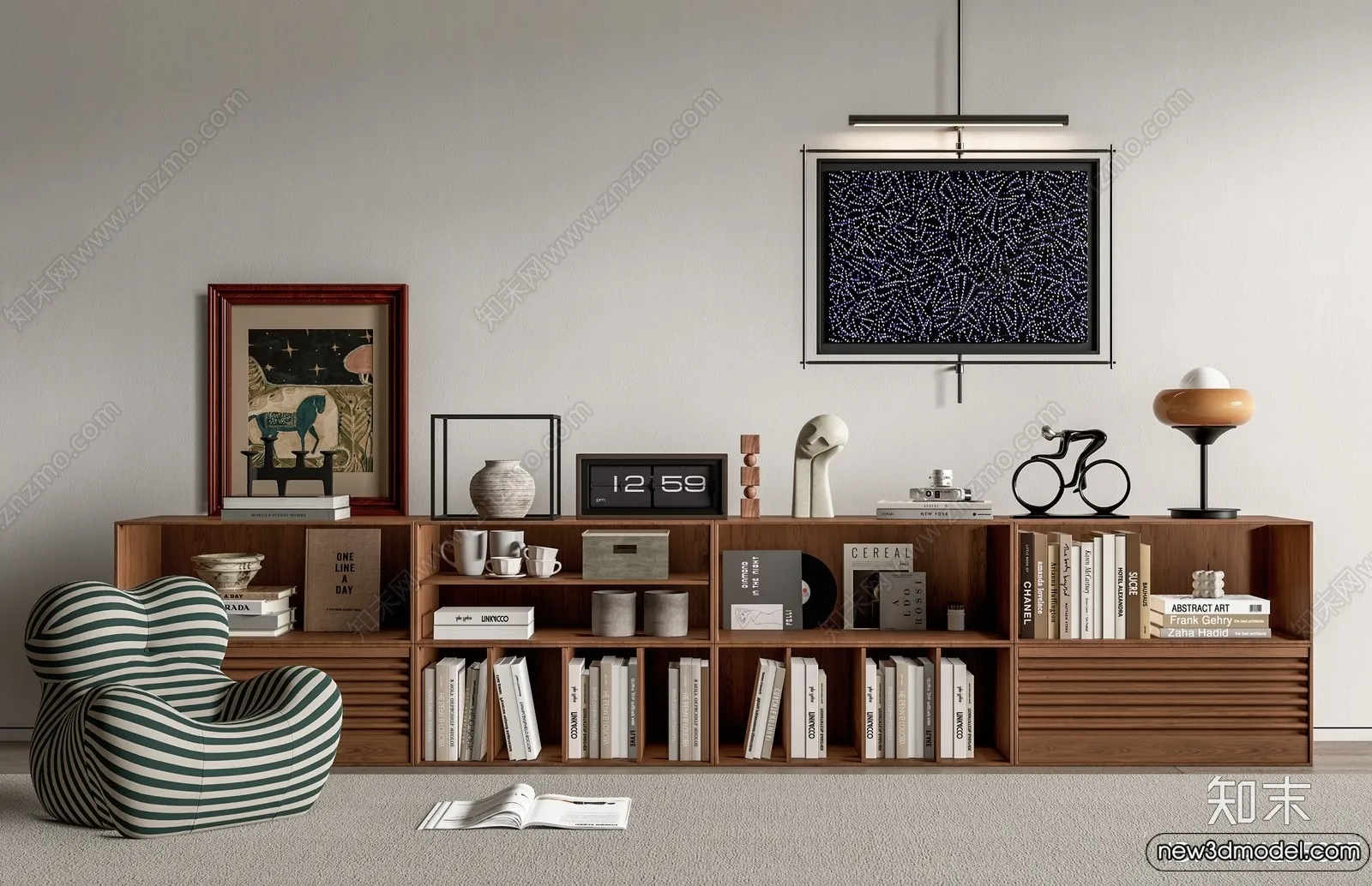 Side Cabinet and Racks - 3D Models for Interior - 084