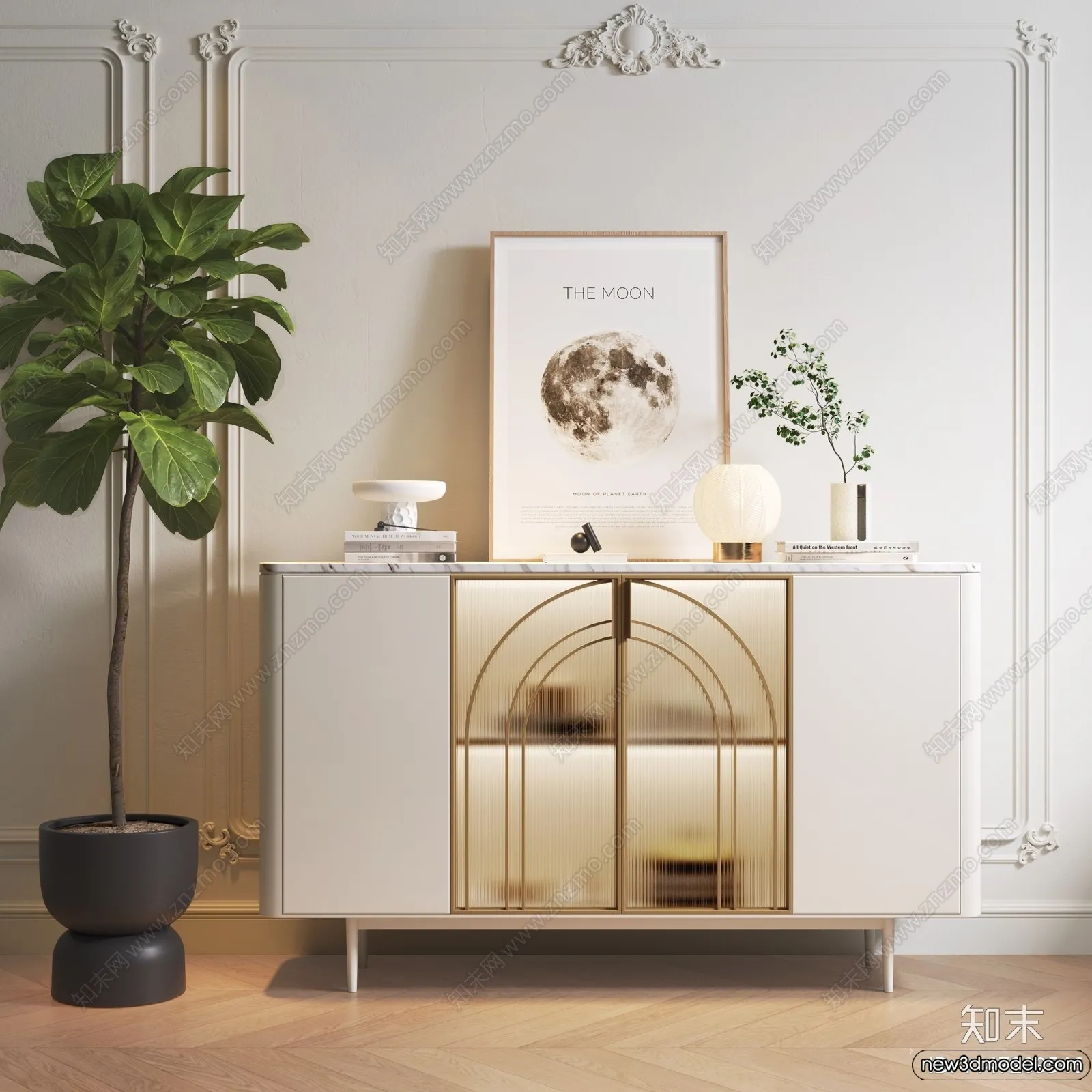 Side Cabinet and Racks - 3D Models for Interior - 085