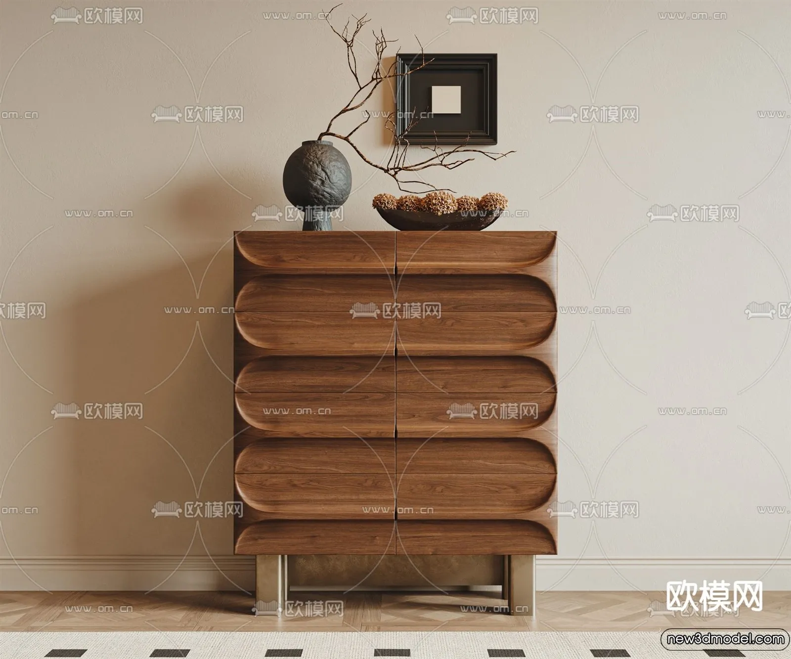 Side Cabinet and Racks - 3D Models for Interior - 088