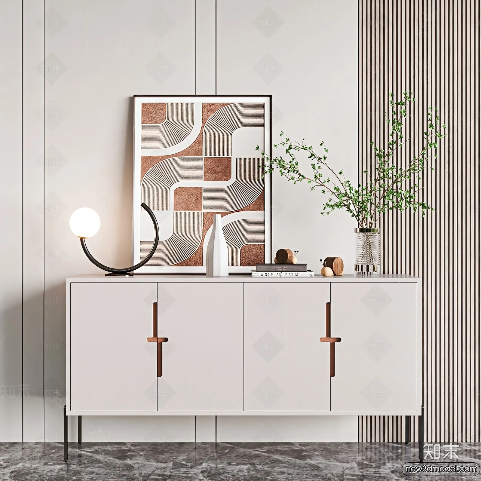 Side Cabinet and Racks - 3D Models for Interior - 091