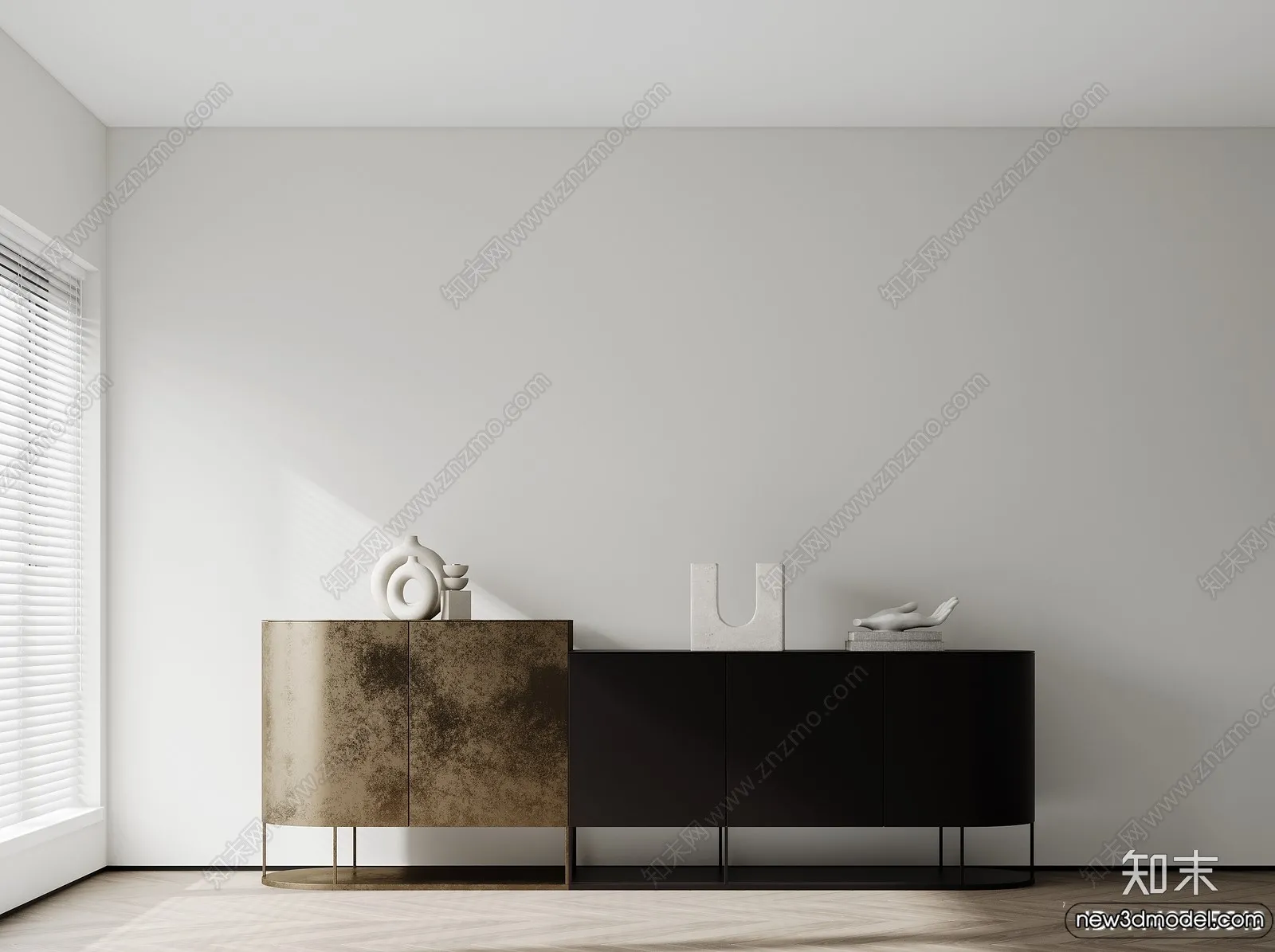 Side Cabinet and Racks - 3D Models for Interior - 095