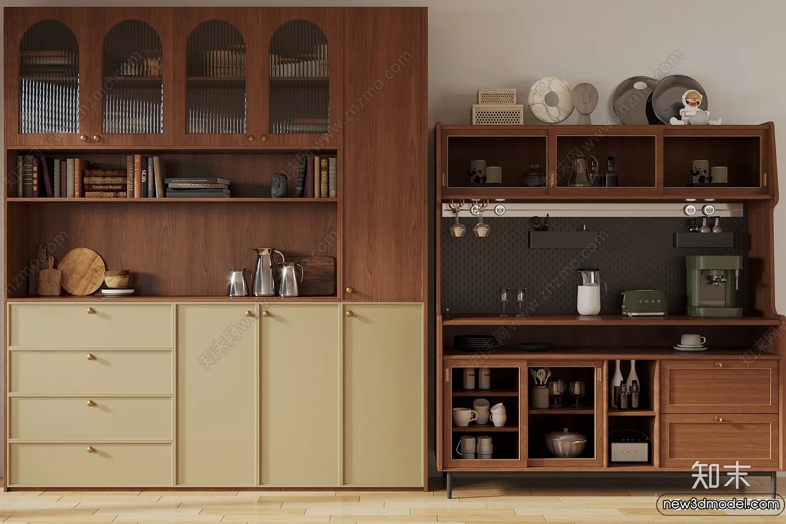 Side Cabinet and Racks - 3D Models for Interior - 100