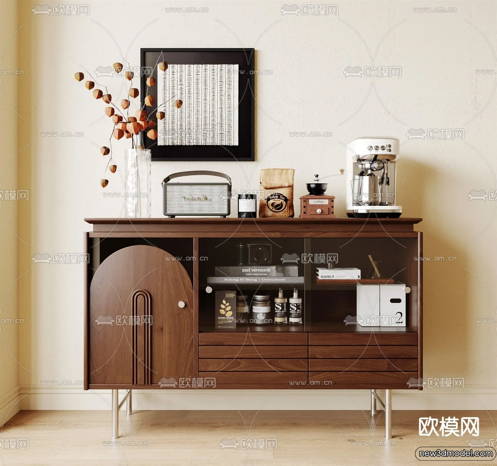 Side Cabinet and Racks - 3D Models for Interior - 101